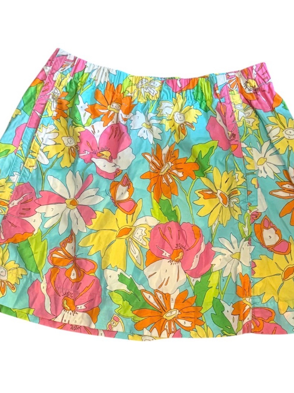 Lilly Pulitzer Mini Skirt Womens S Multicolor Floral Cotton Lined A-Line Coverup